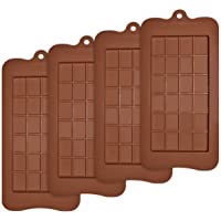 homEdge Break-Apart Moldes de chocolate- juego de 4 paquetes de moldes antiadherentes de silicona de grado a-no para…